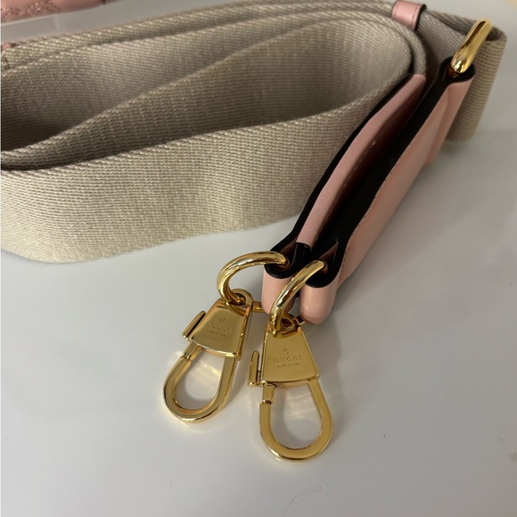💞Out of Stock💞 Gucci Marmont Baby Pink Matelasse Top Handle & Crossbody Bag GG - Picture 6 of 10